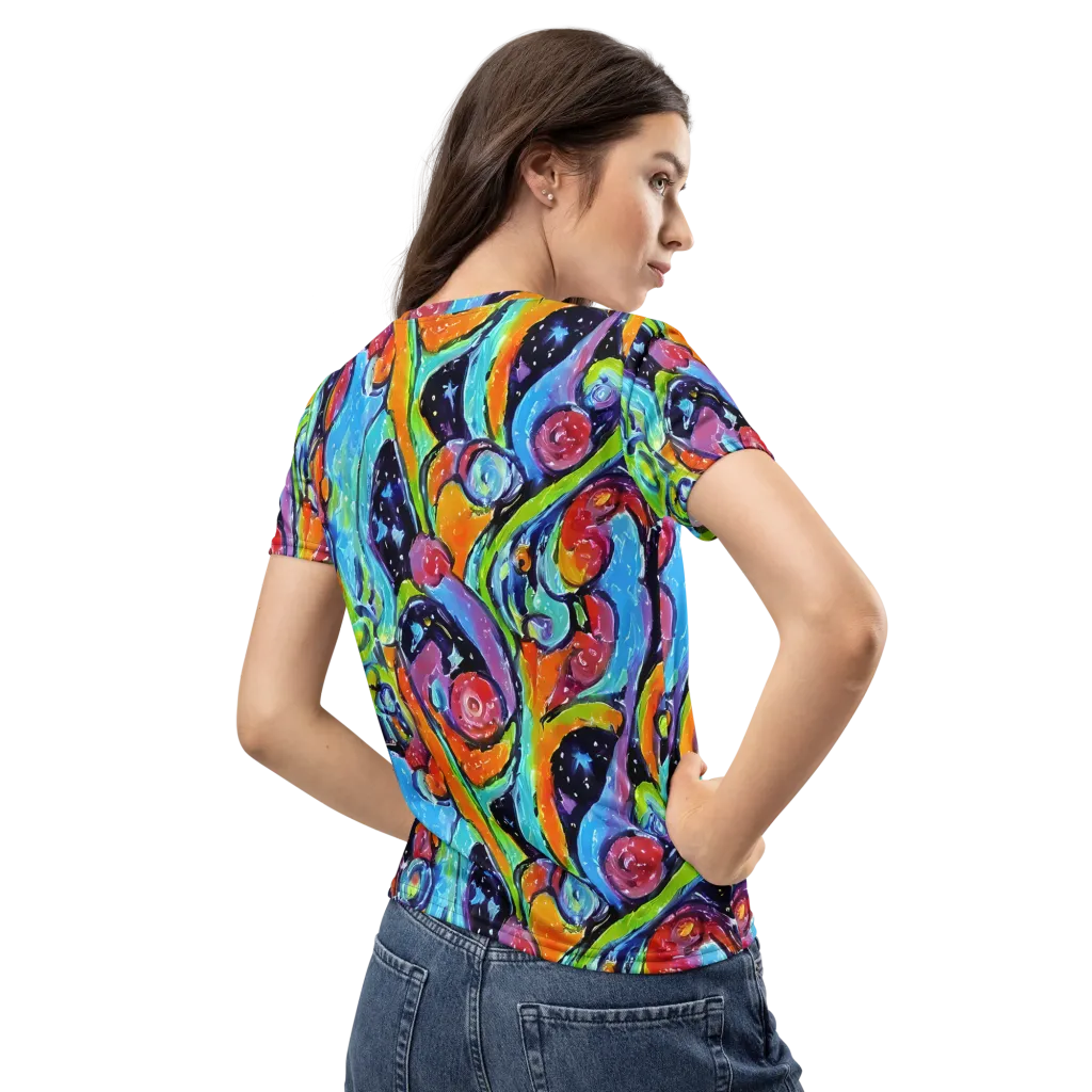 Cosmic Fruitfall on Women's Crew Neck T-Shirt — Back