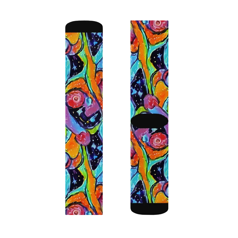 Cosmic Fruitfall on Socks — Left Sock