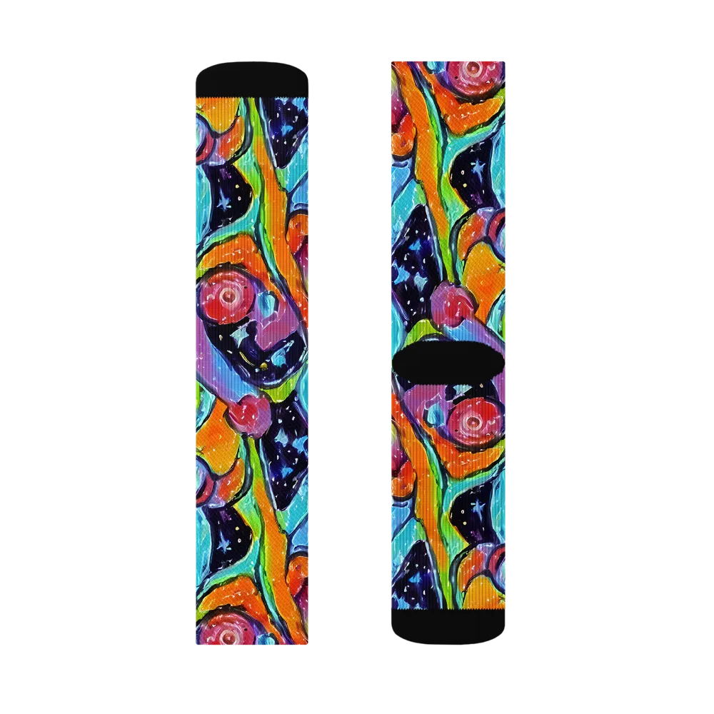 Cosmic Fruitfall on Socks — Right Sock