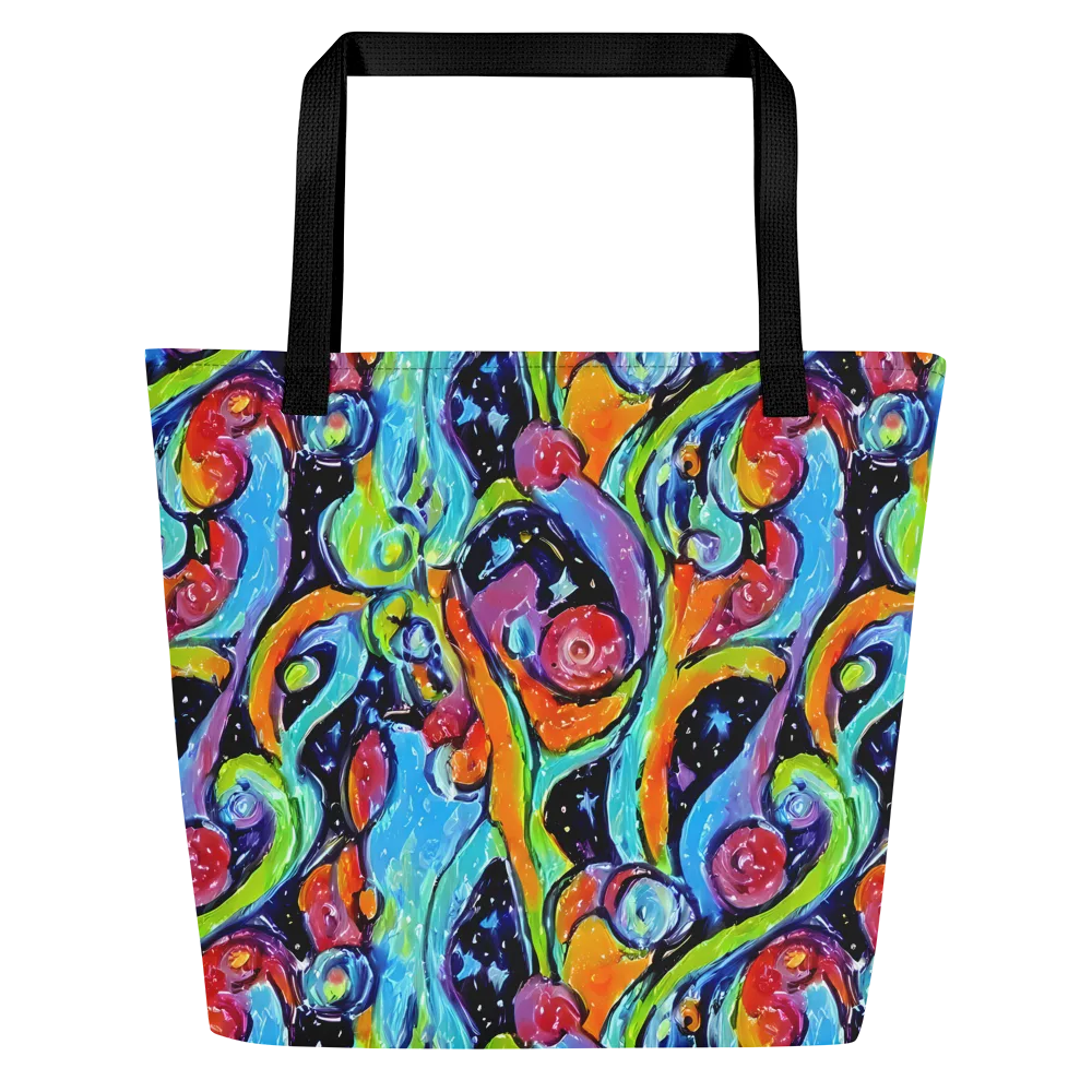 Cosmic Fruitfall on Large Tote Bag W/ Pocket — Front