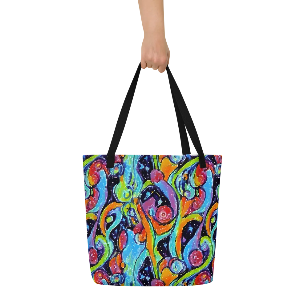 Cosmic Fruitfall on Large Tote Bag W/ Pocket — Front