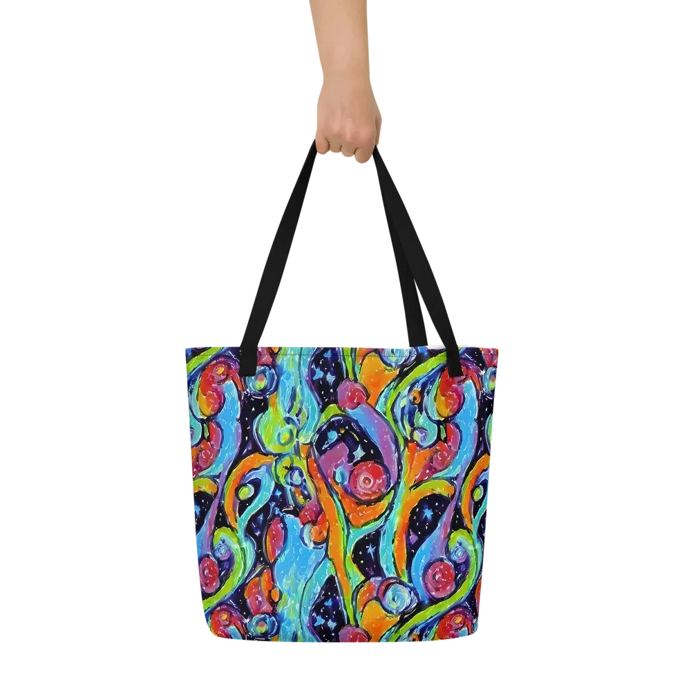 Cosmic Fruitfall on Large Tote Bag W/ Pocket — Front