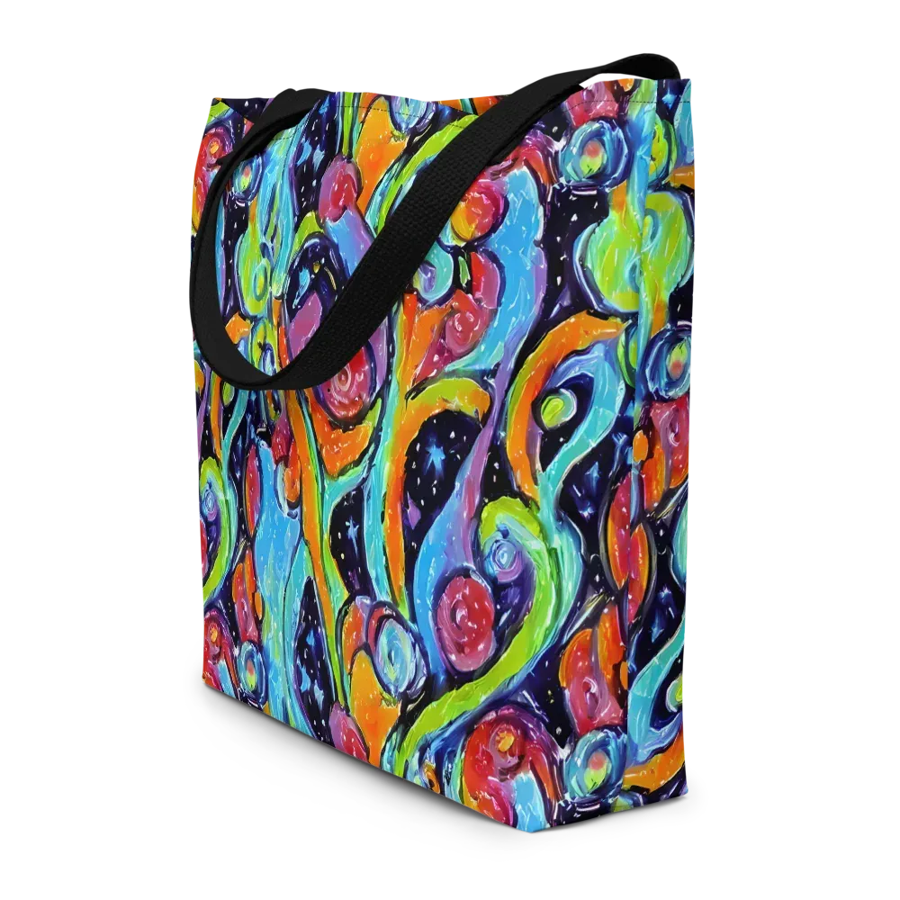 Cosmic Fruitfall on Large Tote Bag W/ Pocket — Front