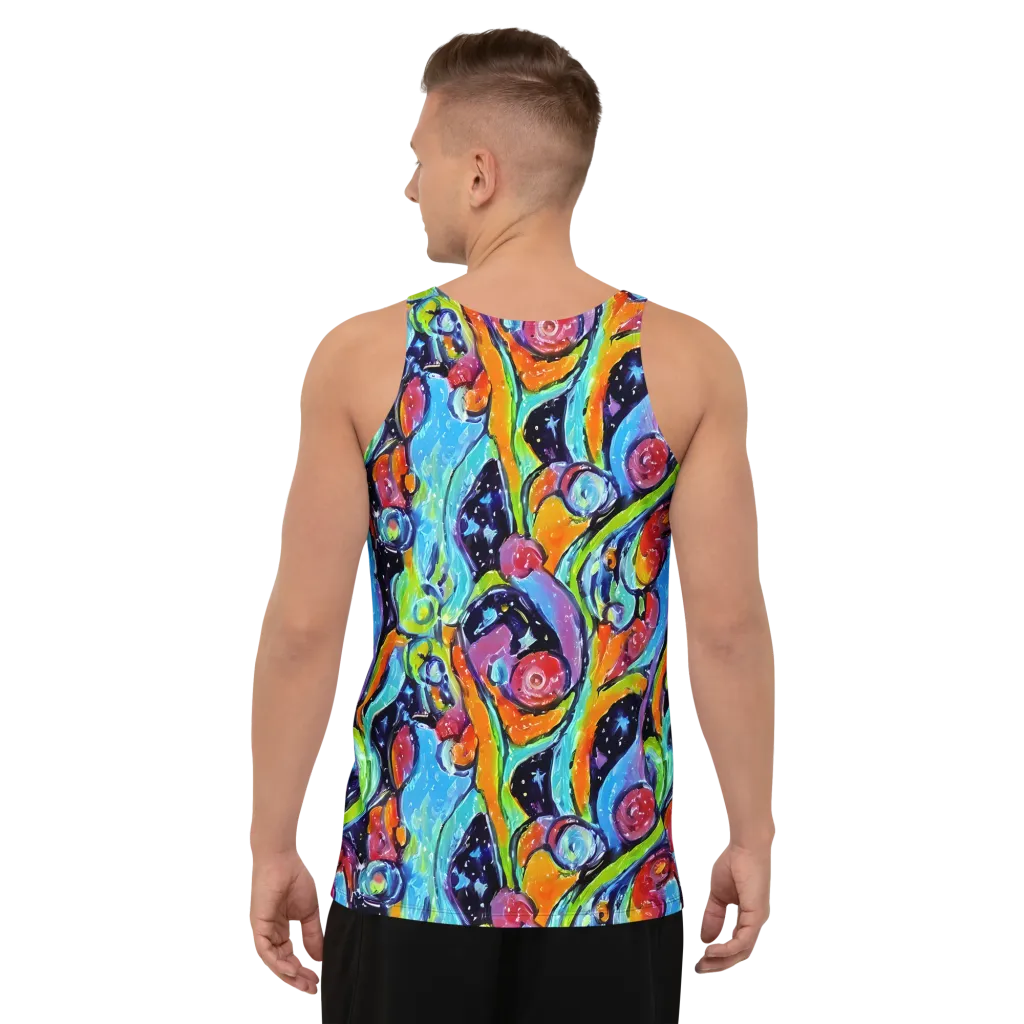 Cosmic Fruitfall on Men's Tank Top — Back