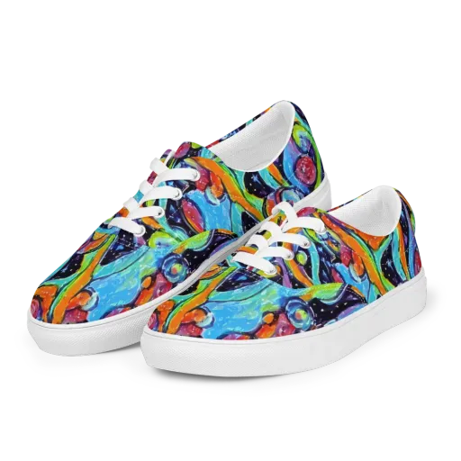 Cosmic Fruitfall on a Men's Lace-Up Canvas Shoes