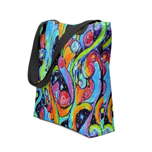 Cosmic Fruitfall on a Tote Bag