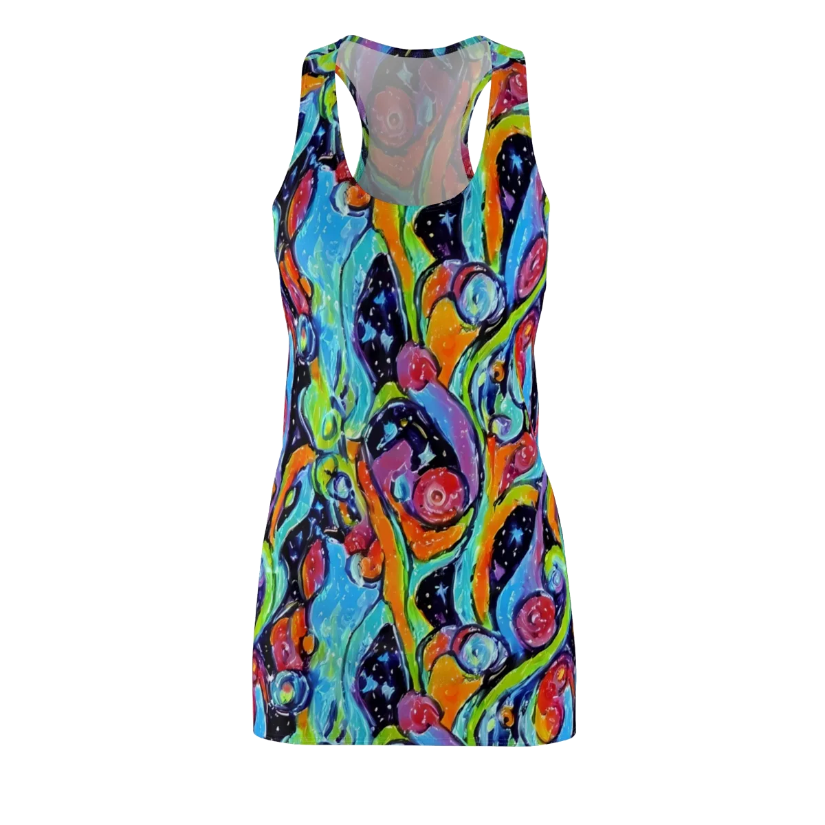 Cosmic Fruitfall on Racerback Dress — Front