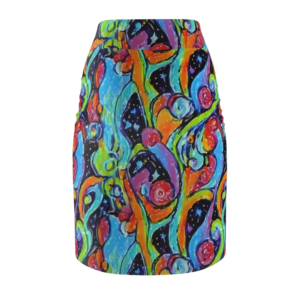 Cosmic Fruitfall on Pencil Skirt — Back