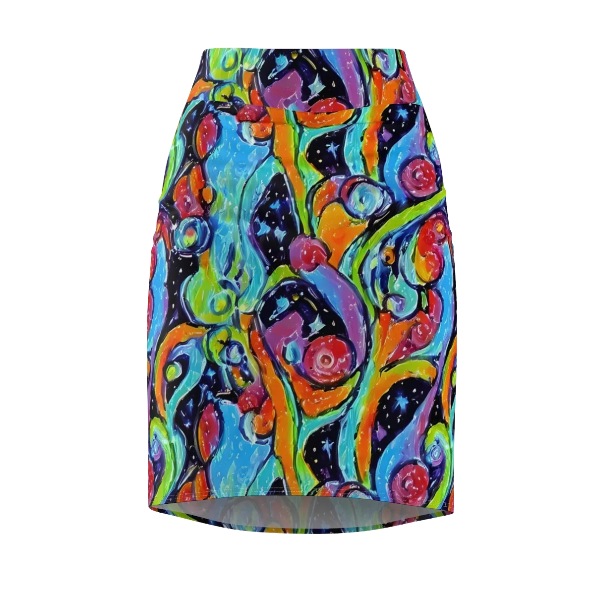 Cosmic Fruitfall on Pencil Skirt — Front