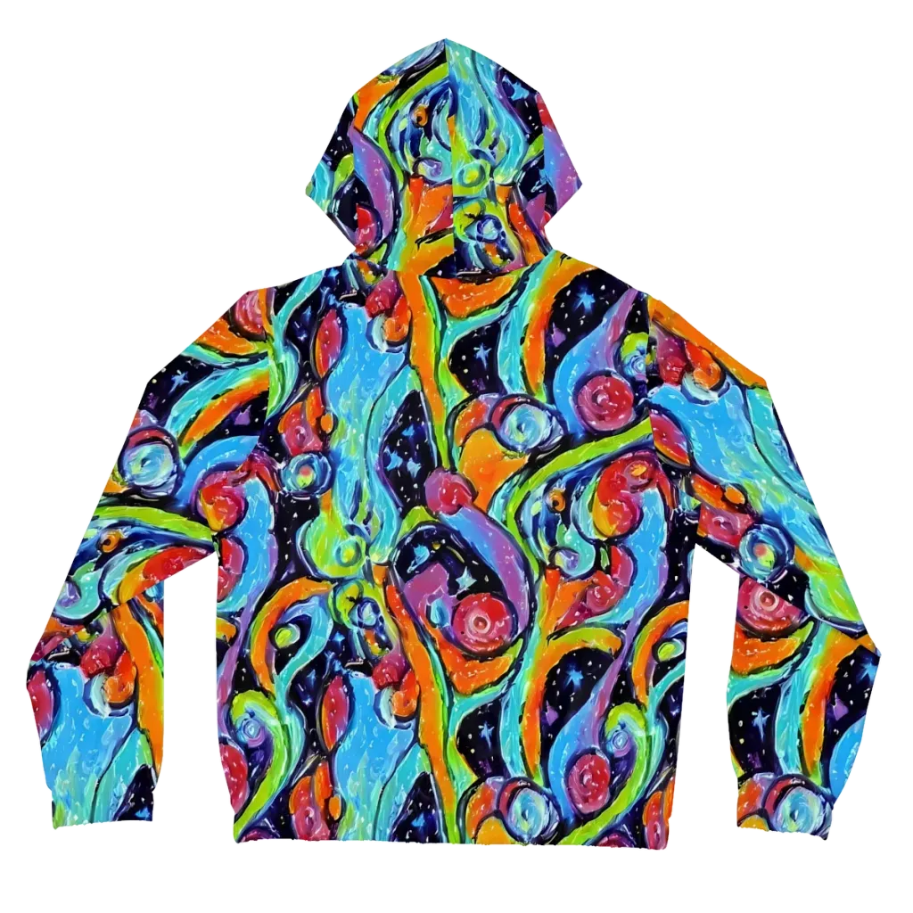 Cosmic Fruitfall on Women's Full-Zip Hoodie — Back