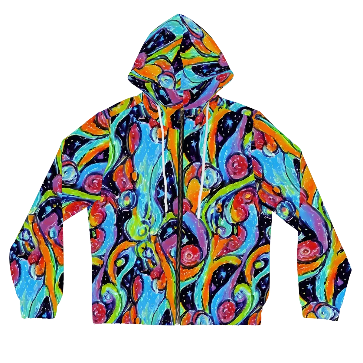 Cosmic Fruitfall on Women's Full-Zip Hoodie — Front