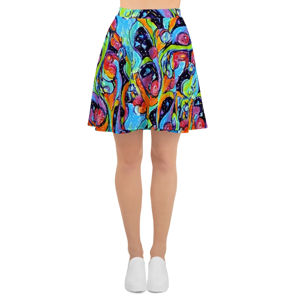 Cosmic Fruitfall on Skater Skirt — Front
