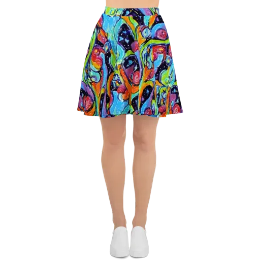 Cosmic Fruitfall on a Skater Skirt