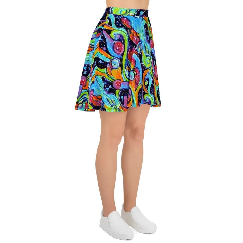 Cosmic Fruitfall on Skater Skirt — Right