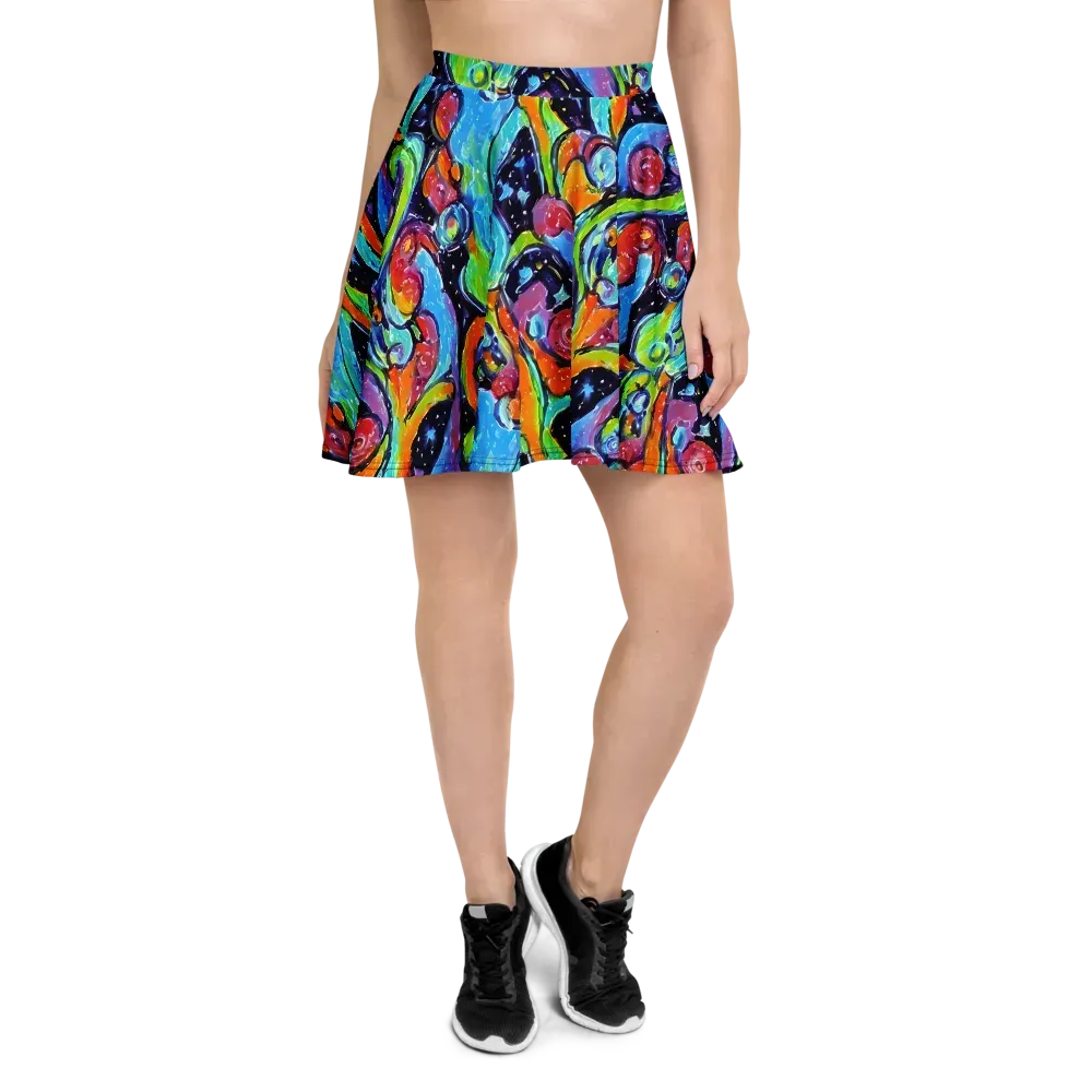 Cosmic Fruitfall on Skater Skirt — Front
