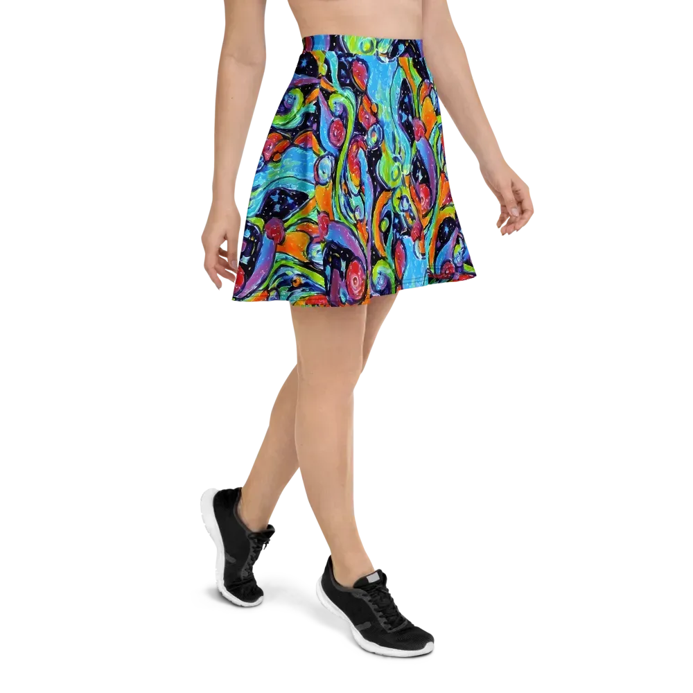 Cosmic Fruitfall on Skater Skirt — Right