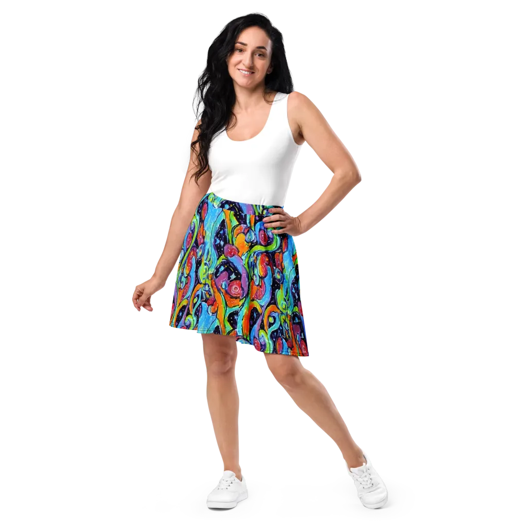 Cosmic Fruitfall on Skater Skirt — Front