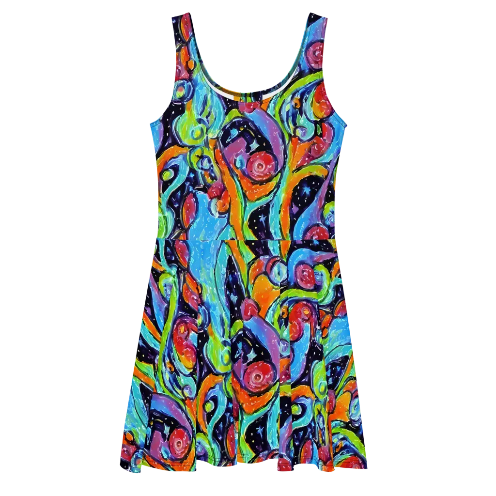 Cosmic Fruitfall on Skater Dress — Front