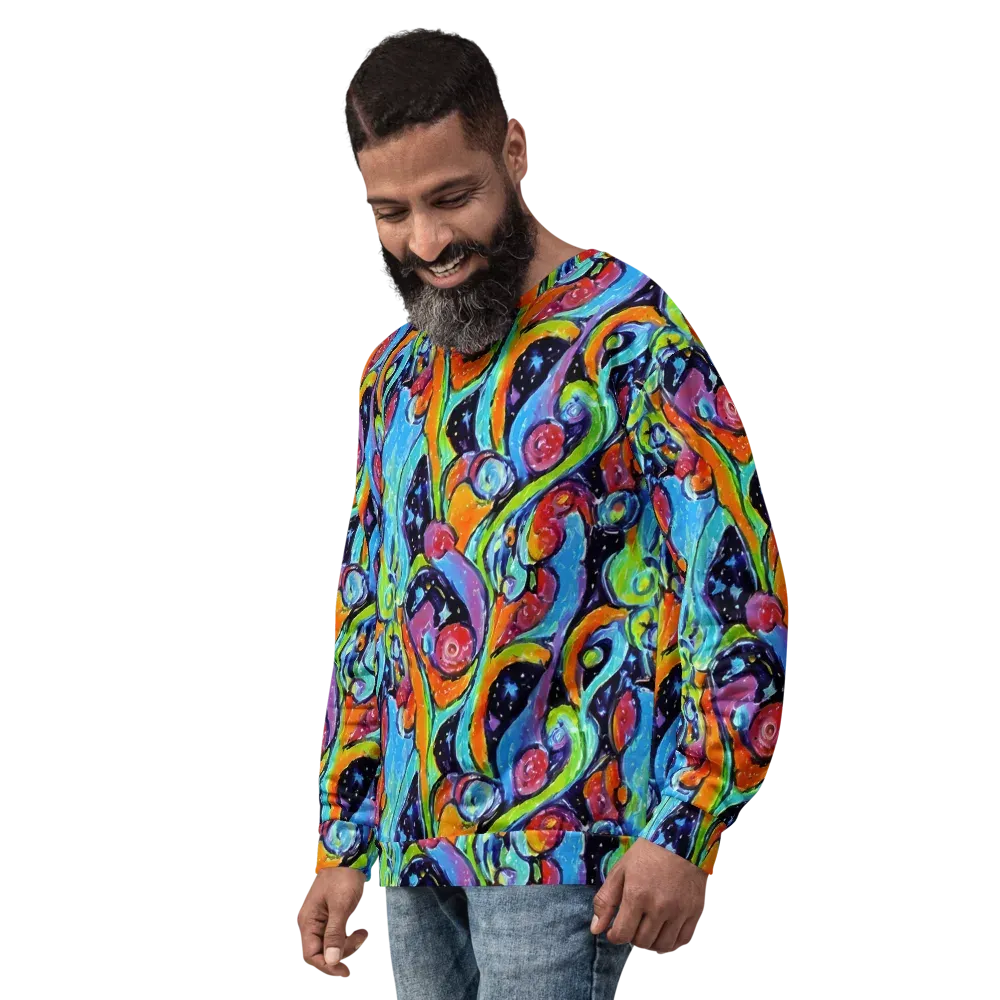 Cosmic Fruitfall on Sweatshirt — Left Front