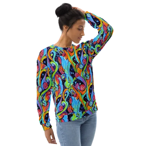 Cosmic Fruitfall on a Sweatshirt