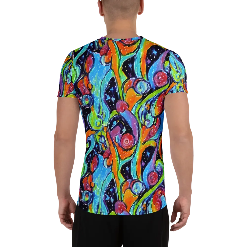 Cosmic Fruitfall on Men's Athletic T-Shirt — Back