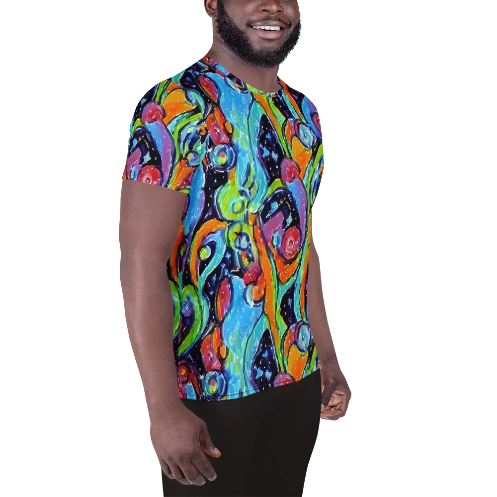 Cosmic Fruitfall on Men's Athletic T-Shirt — Right