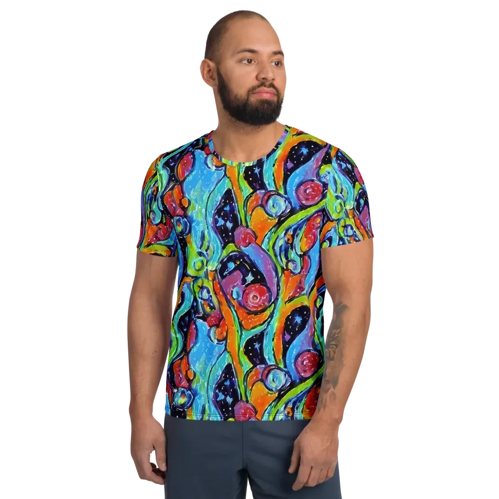 Cosmic Fruitfall on Men's Athletic T-Shirt — Front