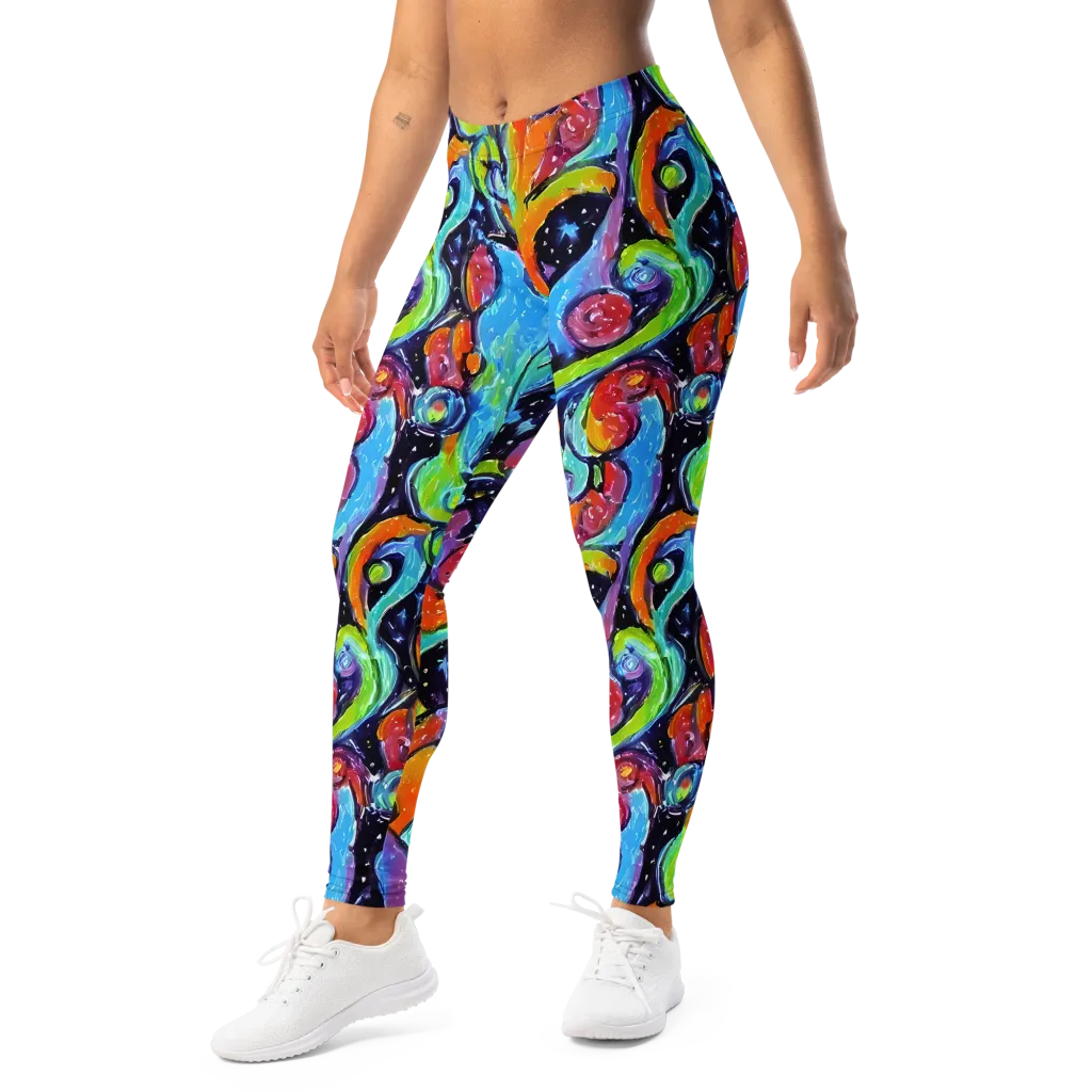Cosmic Fruitfall on Leggings — Left Front