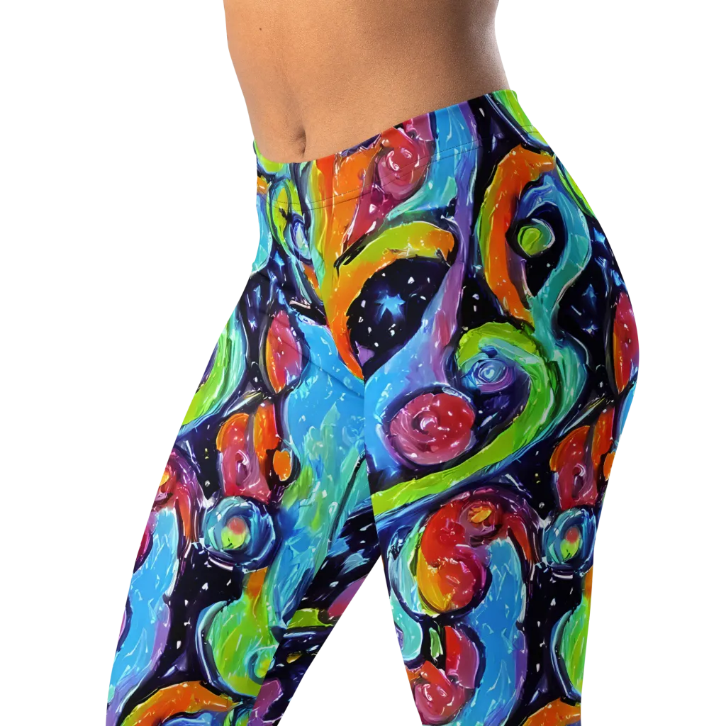 Cosmic Fruitfall on Leggings — Left Front