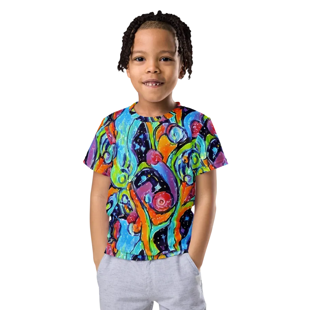 Cosmic Fruitfall on Kids Crew Neck T-Shirt — Front