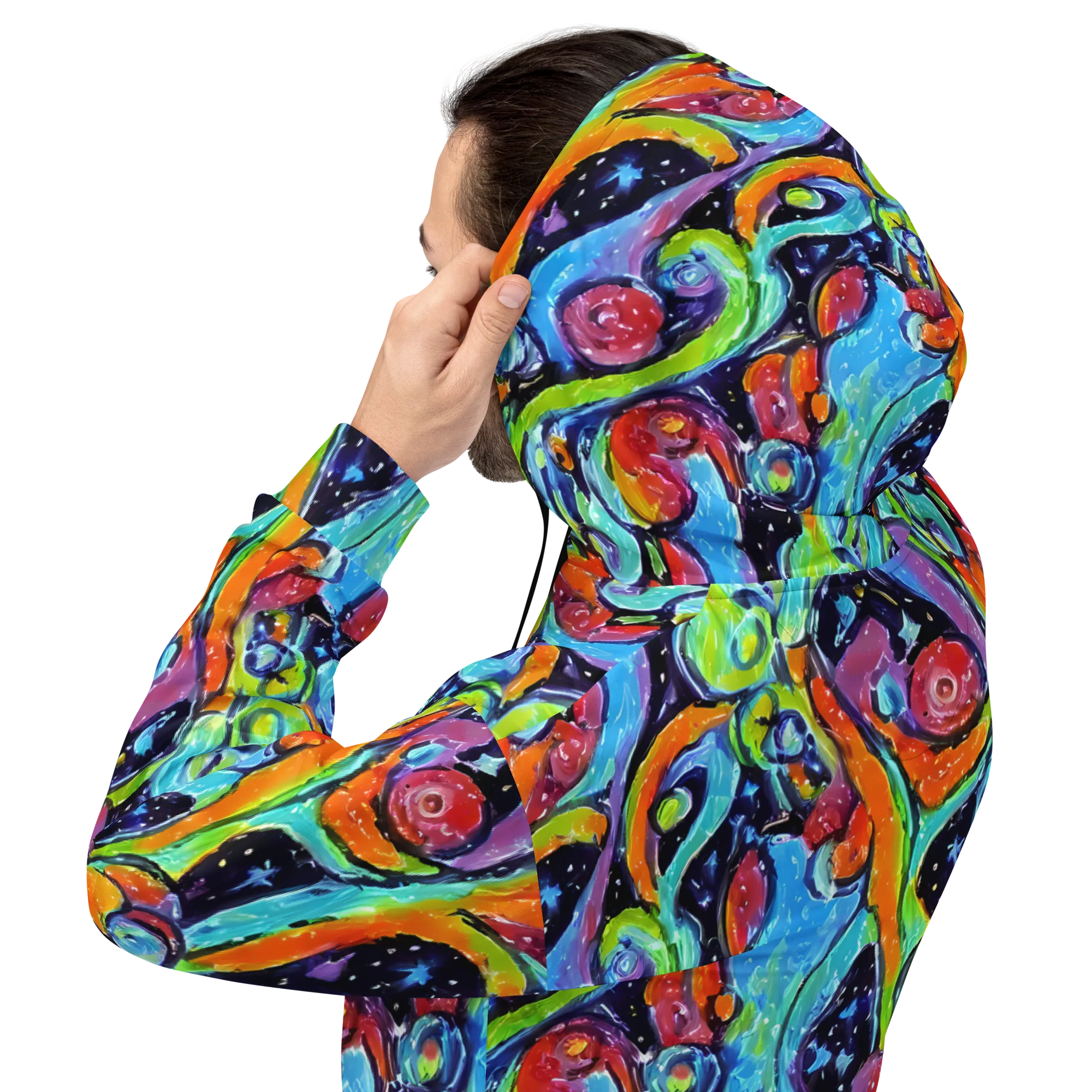 Cosmic Fruitfall on Hoodie — Back