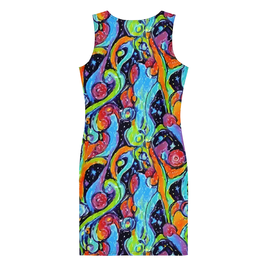 Cosmic Fruitfall on Bodycon Dress — Back