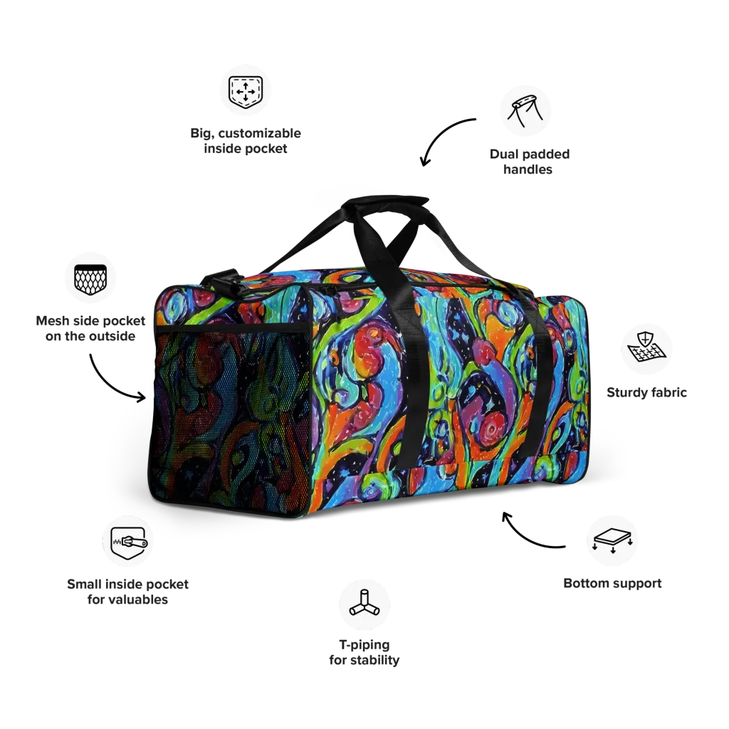 Cosmic Fruitfall on Duffle Bag — Right Front