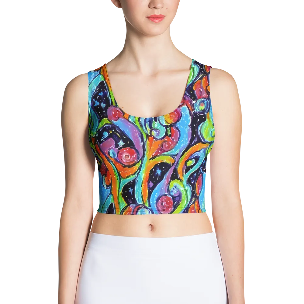 Cosmic Fruitfall on Crop Top — Front