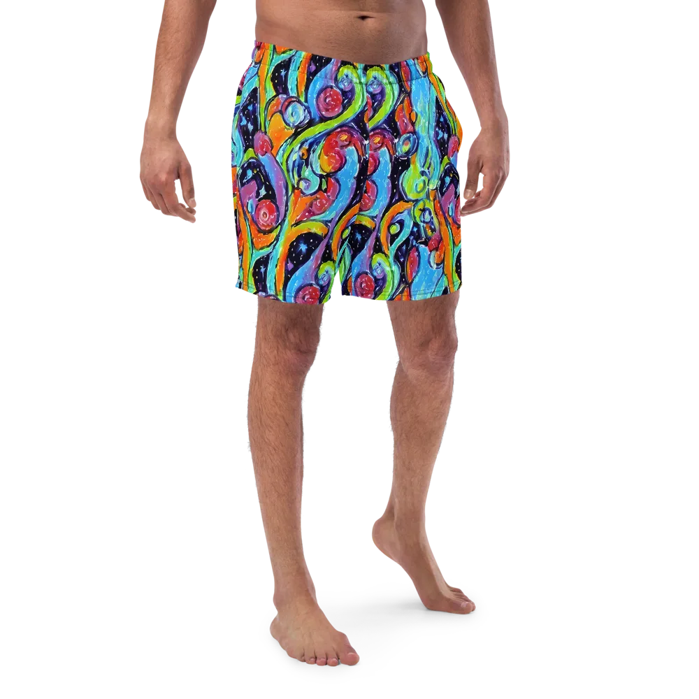 Cosmic Fruitfall on Swim Trunks — Front