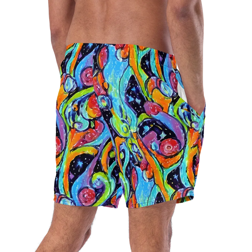 Cosmic Fruitfall on Swim Trunks — Right Back