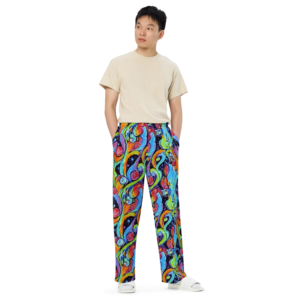 Cosmic Fruitfall on Wide-Leg Pants — Front