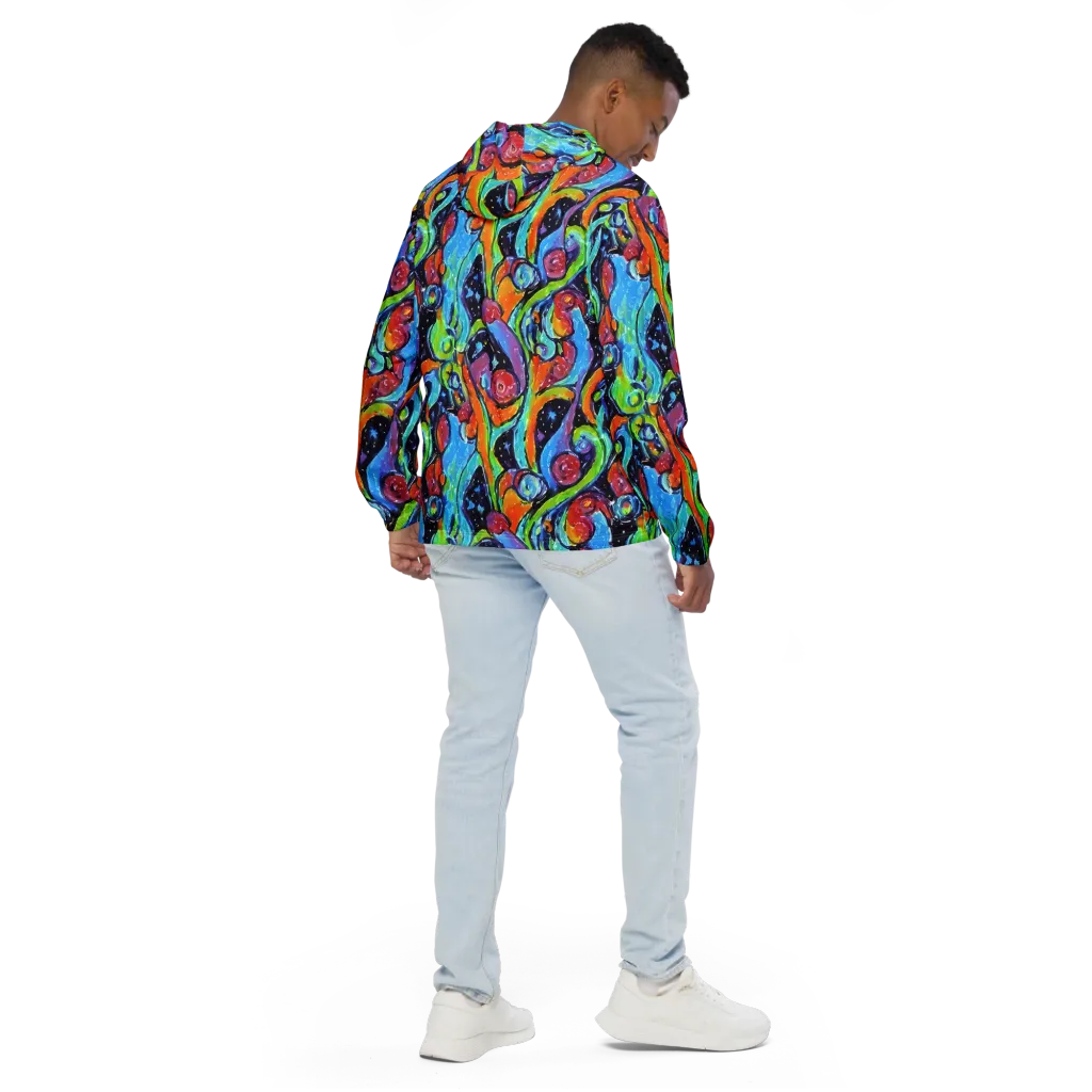 Cosmic Fruitfall on Men's Windbreaker — Back