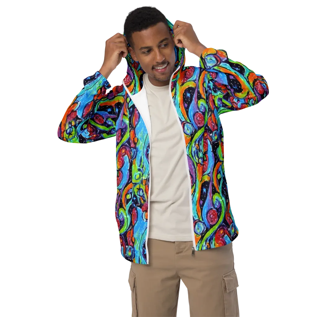 Cosmic Fruitfall on Men's Windbreaker — Front