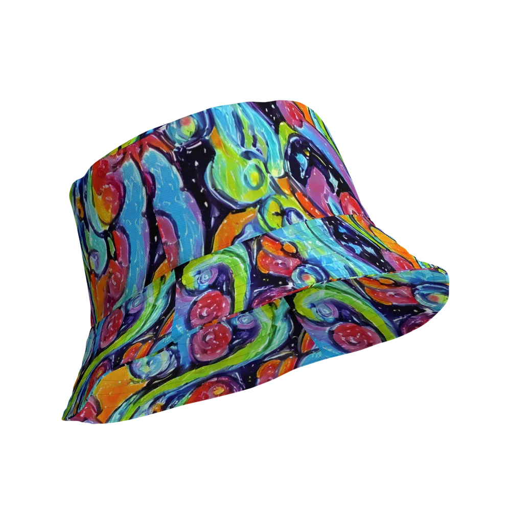 Cosmic Fruitfall on Reversible Bucket Hat — Product details Outside