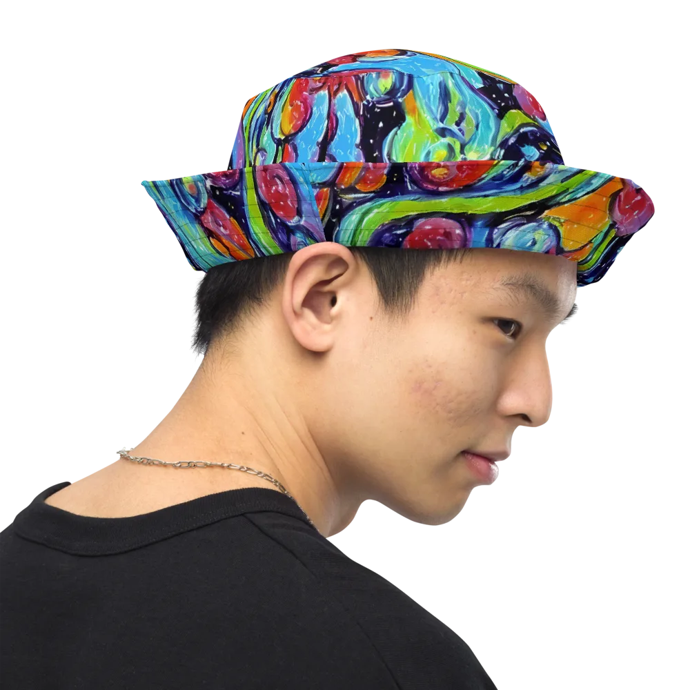 Cosmic Fruitfall on Reversible Bucket Hat — Right Outside