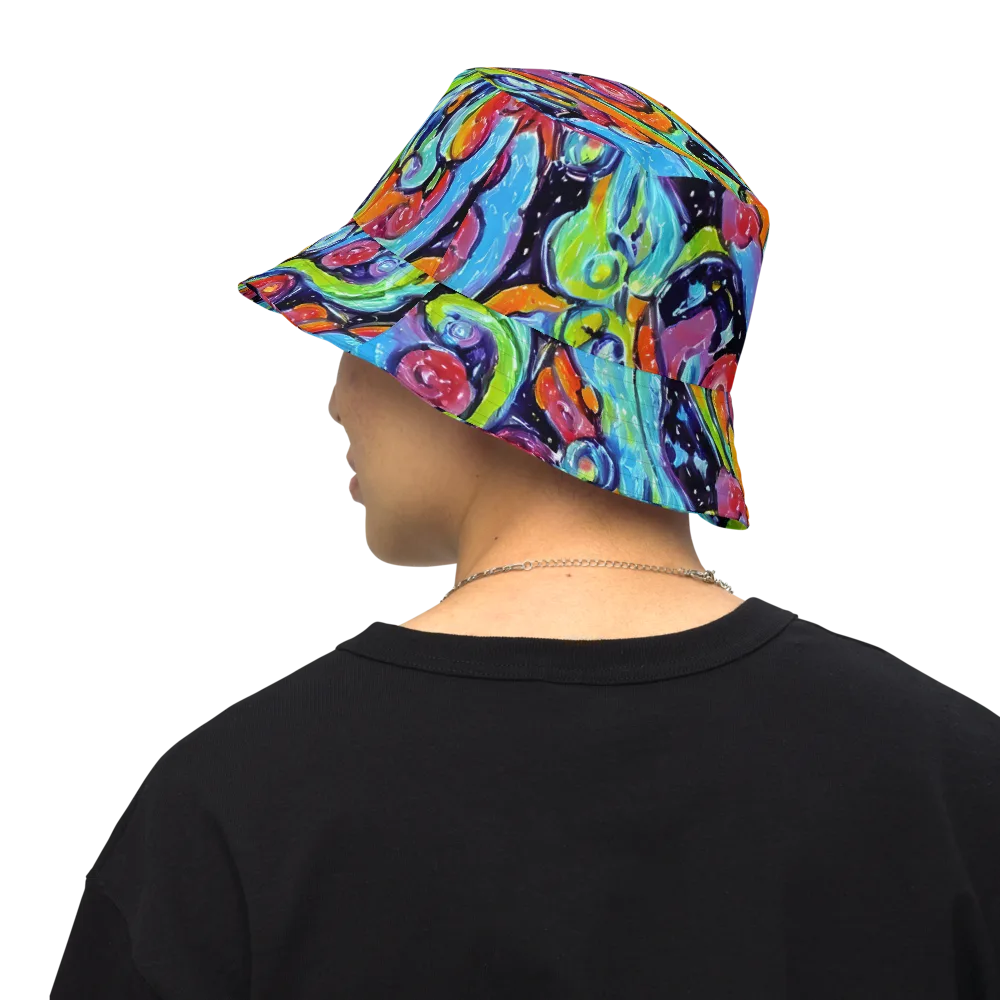 Cosmic Fruitfall on Reversible Bucket Hat — Back Inside