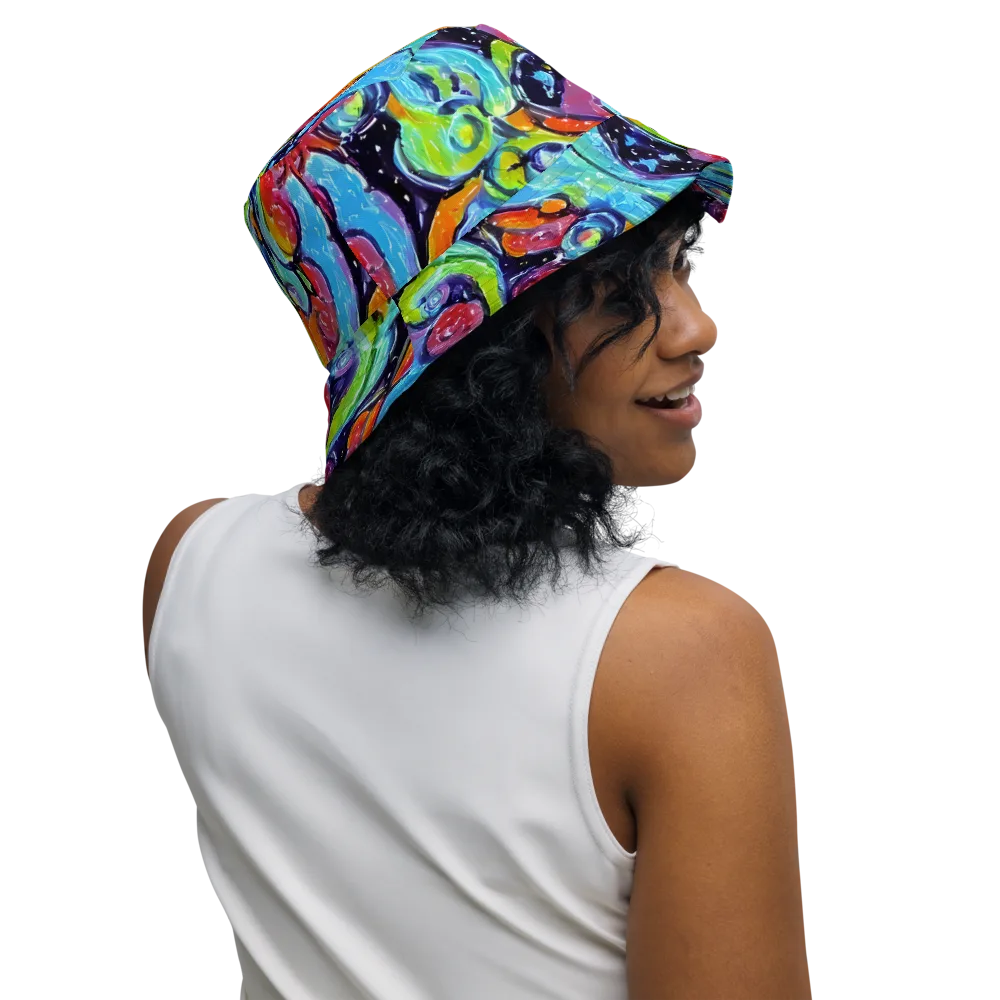 Cosmic Fruitfall on Reversible Bucket Hat — Right Outside