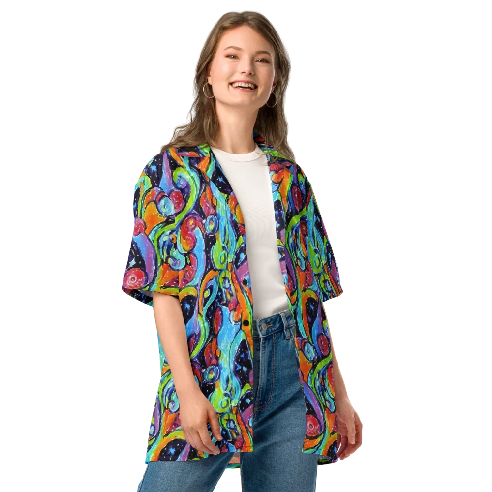 Cosmic Fruitfall on Button Shirt — Front