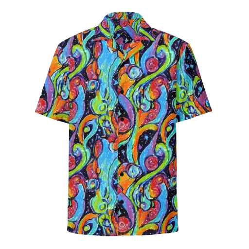 Cosmic Fruitfall on a Button Shirt