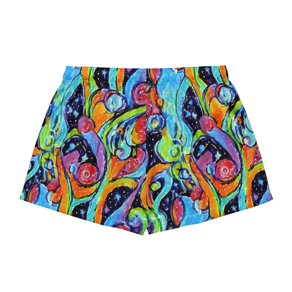Cosmic Fruitfall on Women's Pajama Shorts — Back
