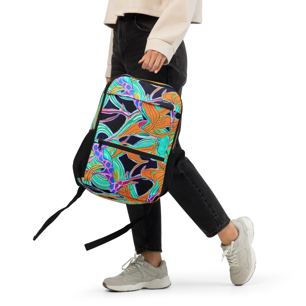 Orbiting Leaves on Utility Backpack — Front