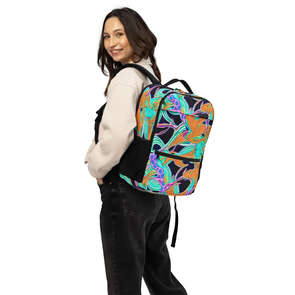 Orbiting Leaves on Utility Backpack — Back