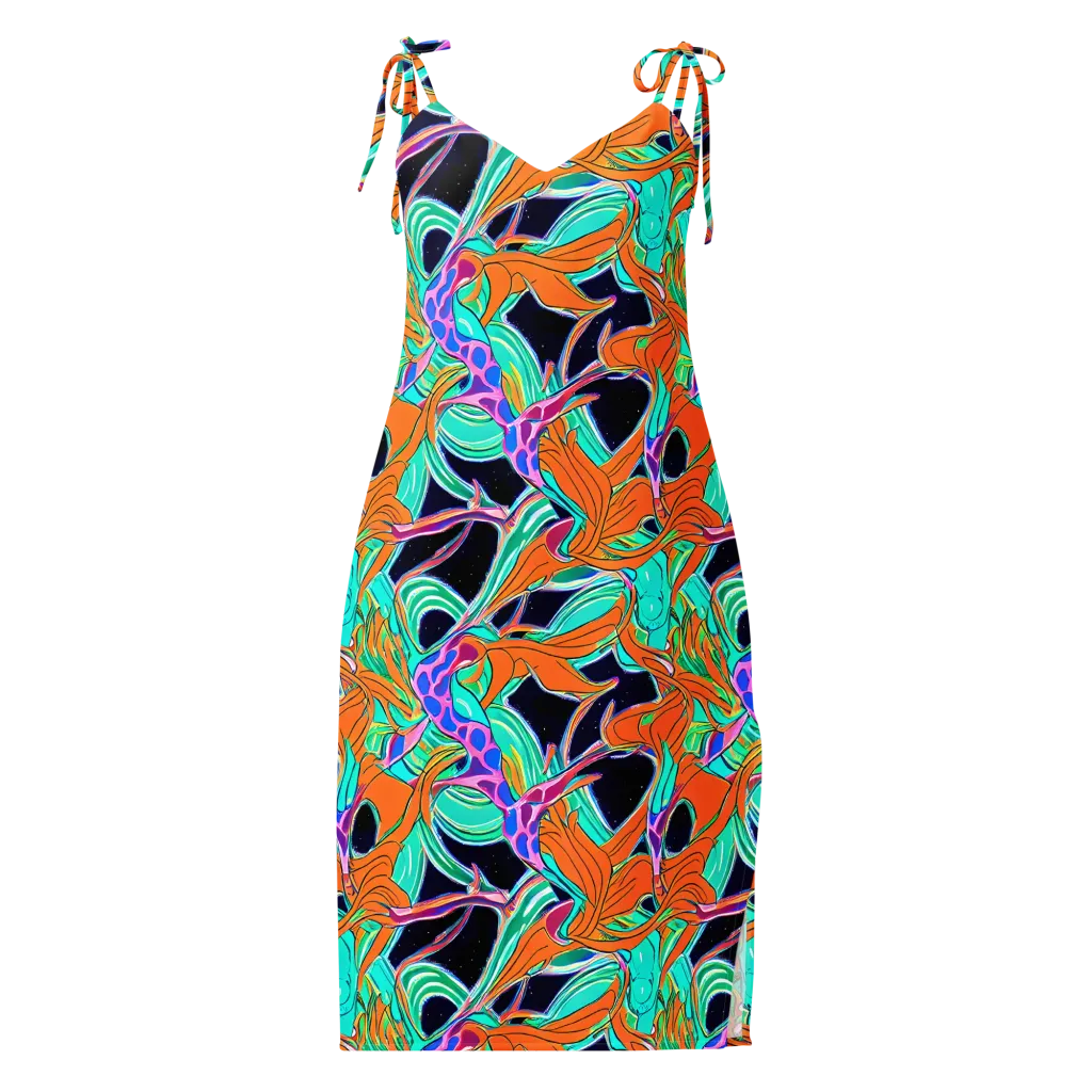 Orbiting Leaves on Slip Dress — Front
