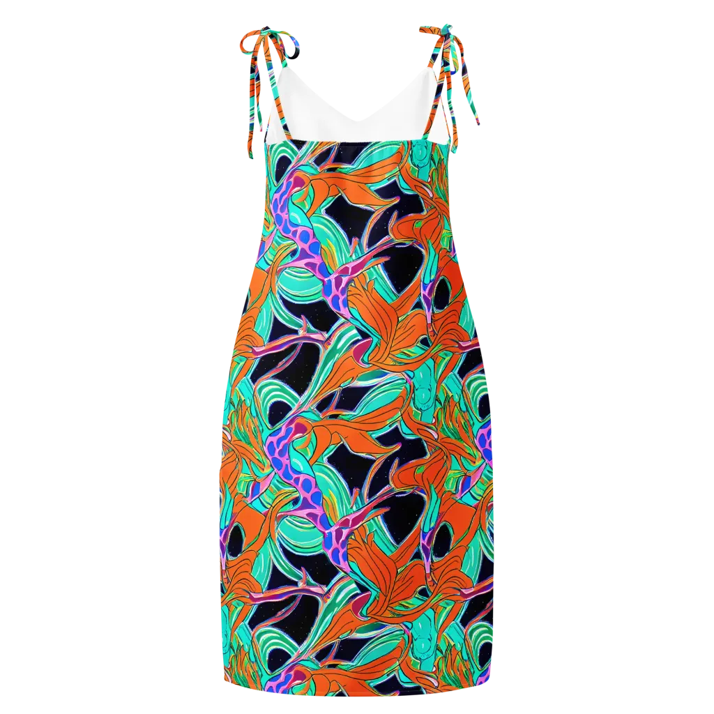 Orbiting Leaves on Slip Dress — Back